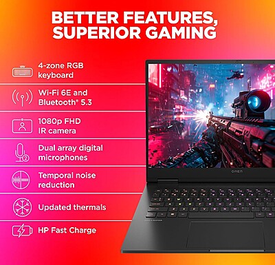 HP Omen 16 Gaming i7/13TH/16GB/512GB 3-Year HP Omen 16 Gaming i7/13TH/16GB/512GB 3-Year